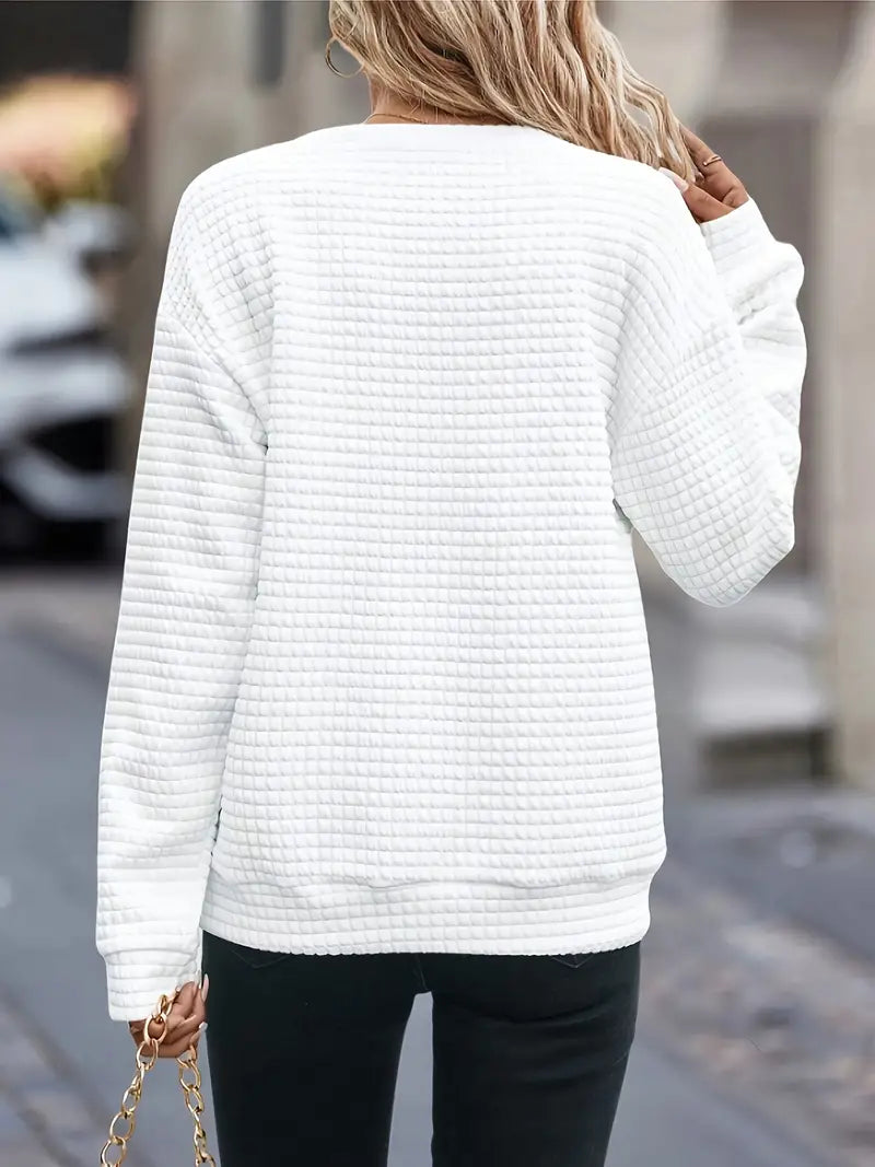 Audrey – sweat-shirt décontracté à manches longues avec fermeture à quart de zip pour le printemps