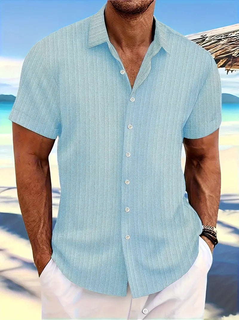 Ethan – chemise rayée à manches courtes décontractée et chic pour homme