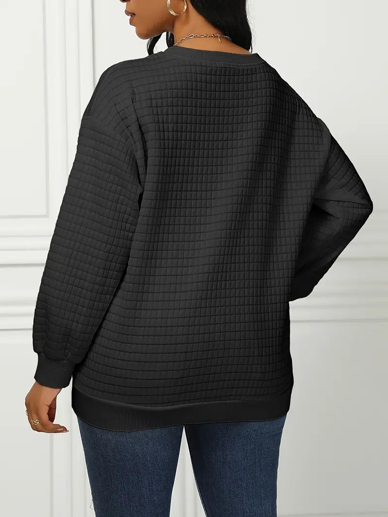 Olivia – pull gaufré décontracté et ample