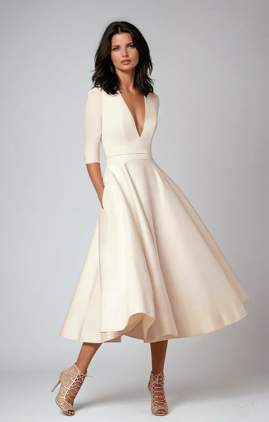 Diana - Robe midi col V 