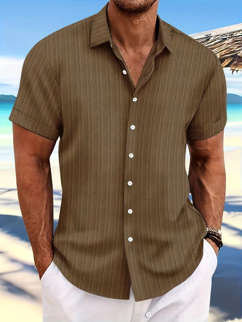 Alexander – chemise décontractée, respirante, à manches courtes avec un motif à rayures amples