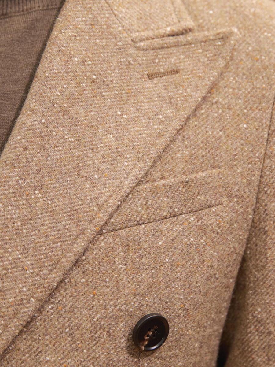 Manteau croisé en laine pour homme