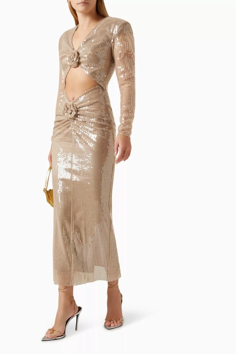 Cathy – Midikleid mit Blumenpailletten