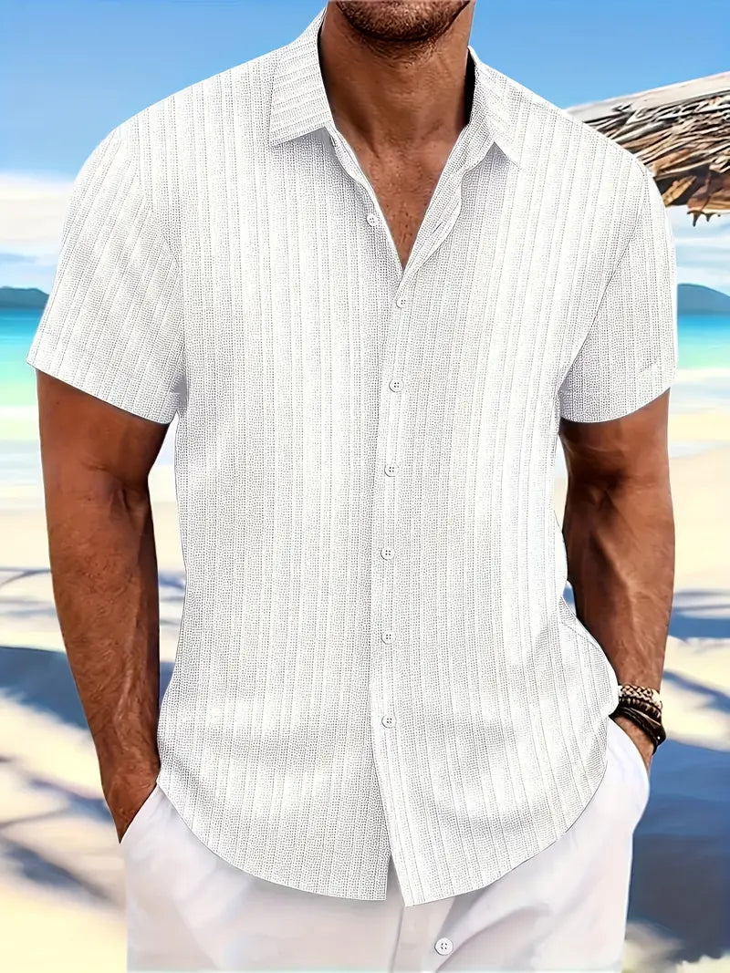 Ethan – chemise rayée à manches courtes décontractée et chic pour homme