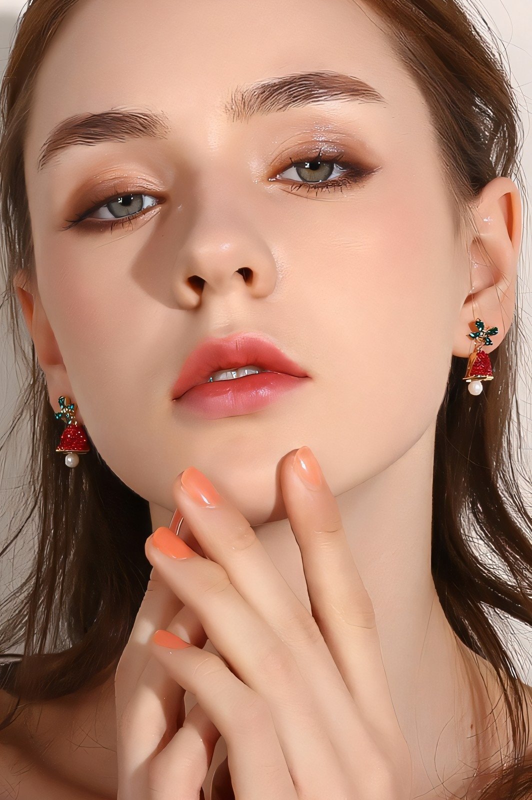 Boucles d'oreilles avec nœud et cloches de Noël