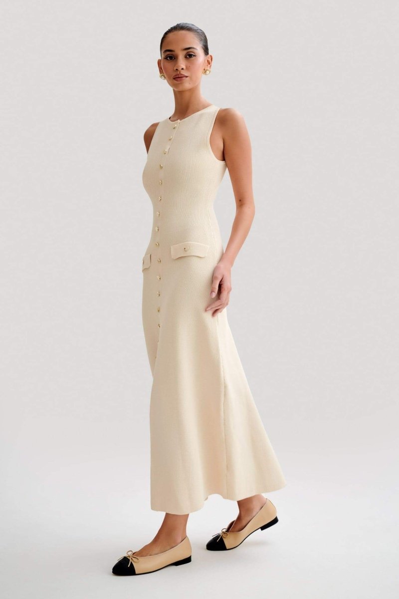 Claire ärmelloses Maxi-Strickkleid