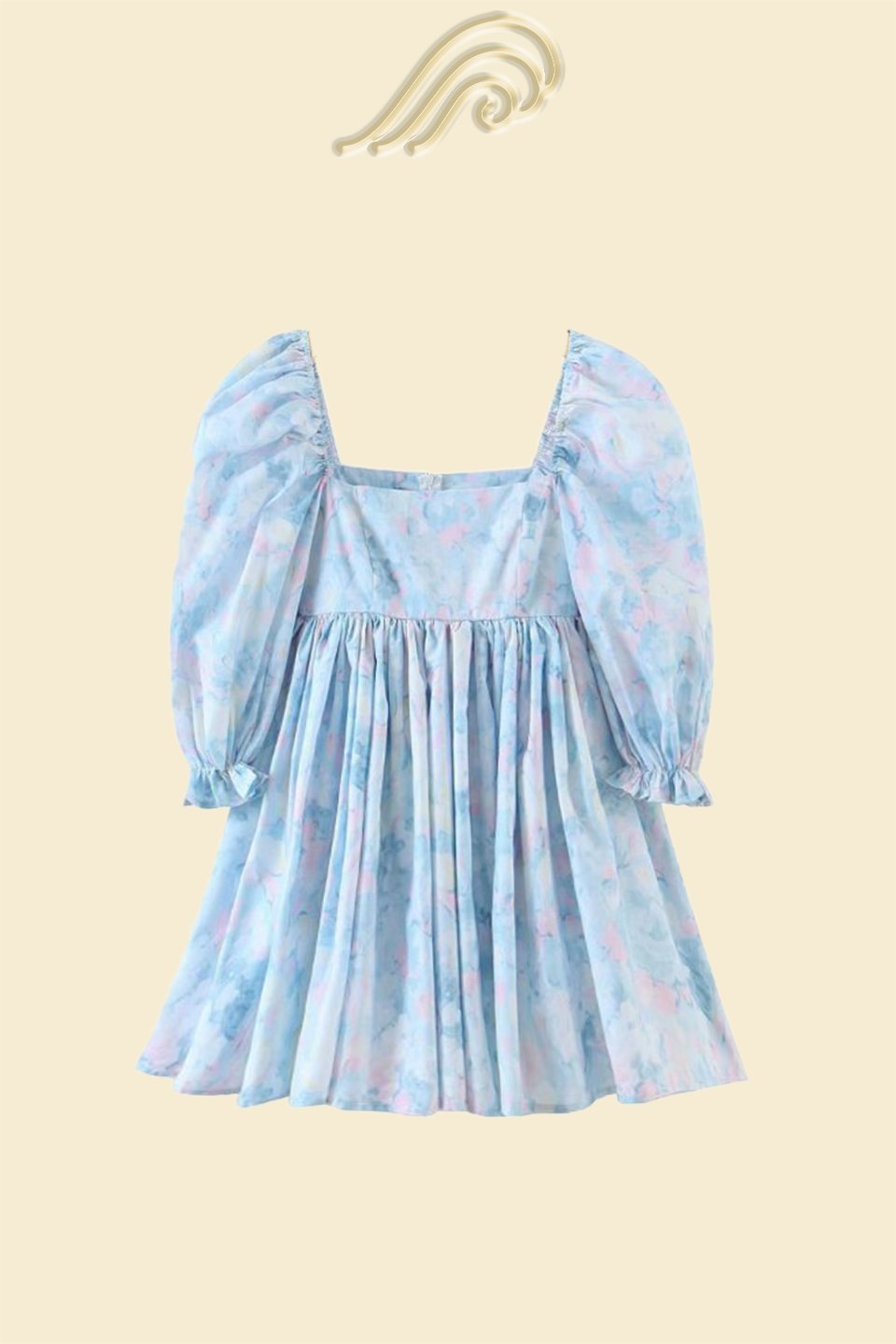 Clara Mini-Puppenkleid mit Rüschen und Aufdruck