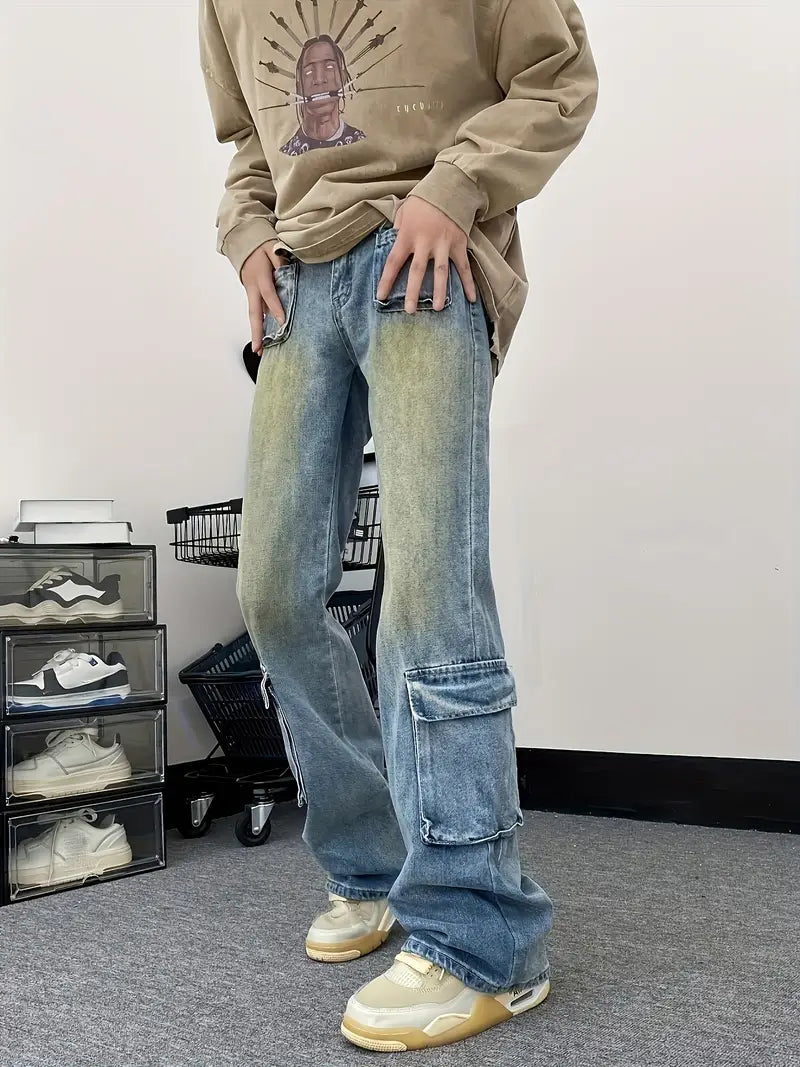 Harvie - pantalon baggy à jambes larges