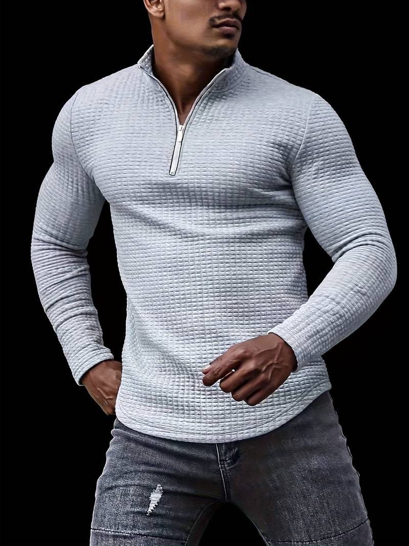Daniel – Modèle gaufré à quart de zip pour homme