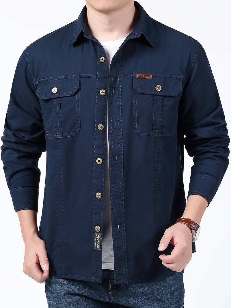 Michael – chemise boutonnée confortable à manches longues pour homme