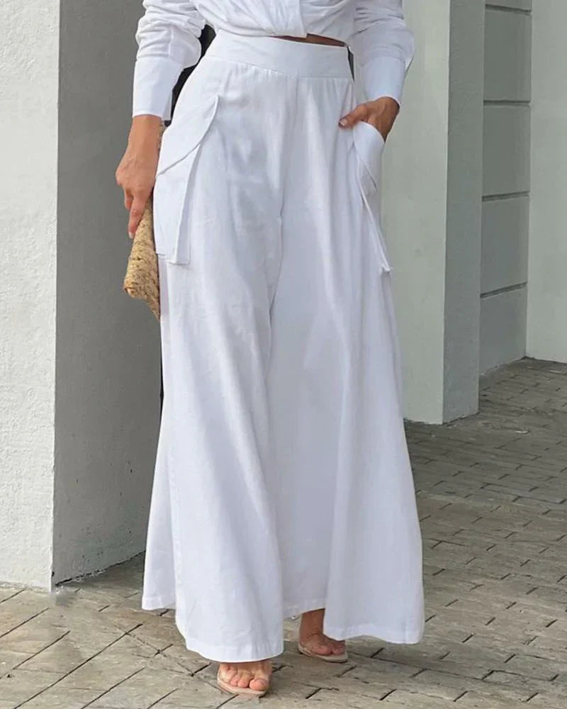 Marijie | Effen zweiteiliger casual-anzug