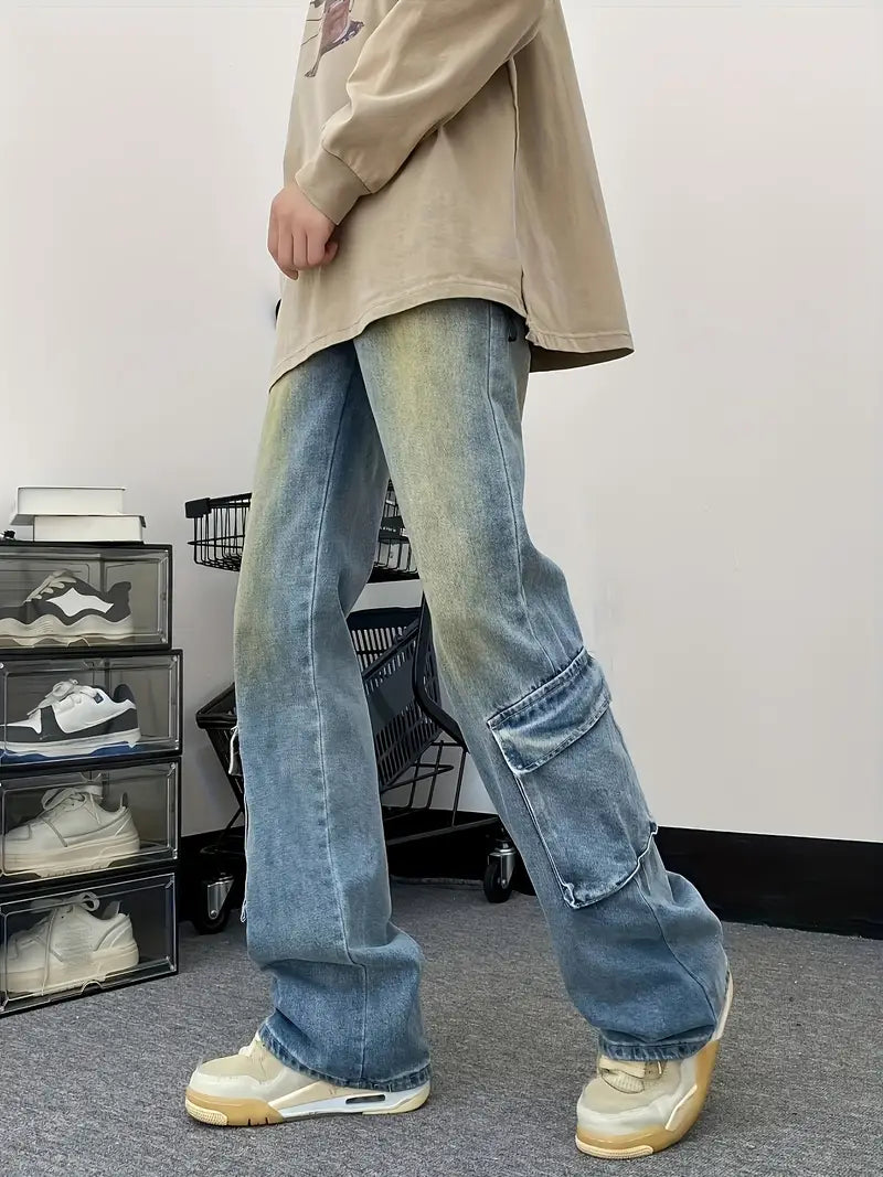 Harvie - pantalon baggy à jambes larges