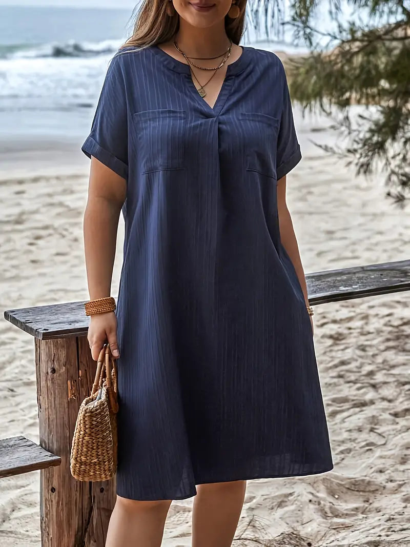 Lakisha - Damen knielanges Sommerkleid midi