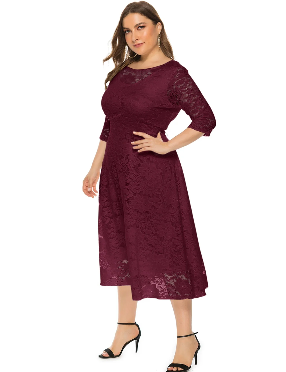 Lorena | Damen Elegant Kleid | Midi