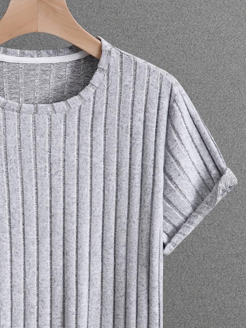 Zephyra – t-shirt côtelé décontracté à manches courtes