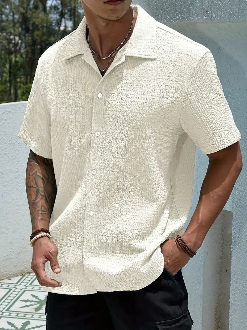 Tyler – Chemise décontractée à manches courtes et revers pour homme