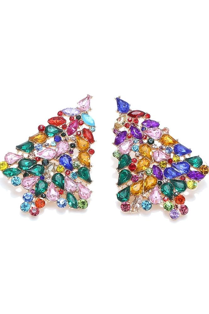 Boucles d'oreilles avec motif sapin de Noël et strass