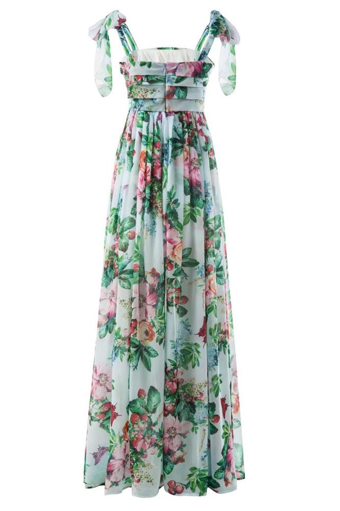 Bedrucktes Maxikleid „Dinah“ mit Trägern