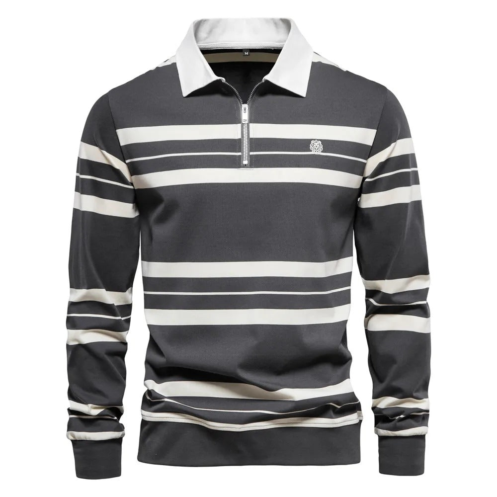 Dennis™ | Polo rayé à manches longues
