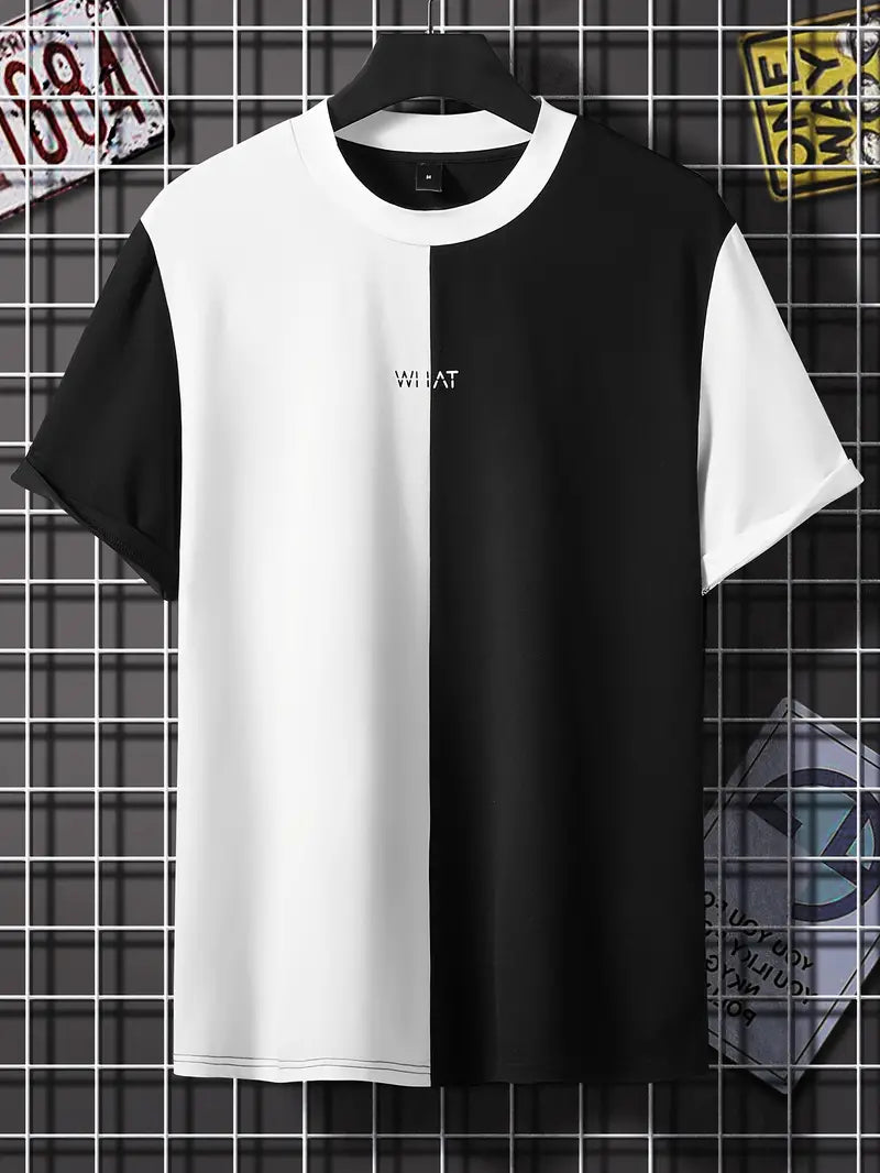 Robert – T-shirt élégant à blocs de couleurs, à manches courtes et col rond