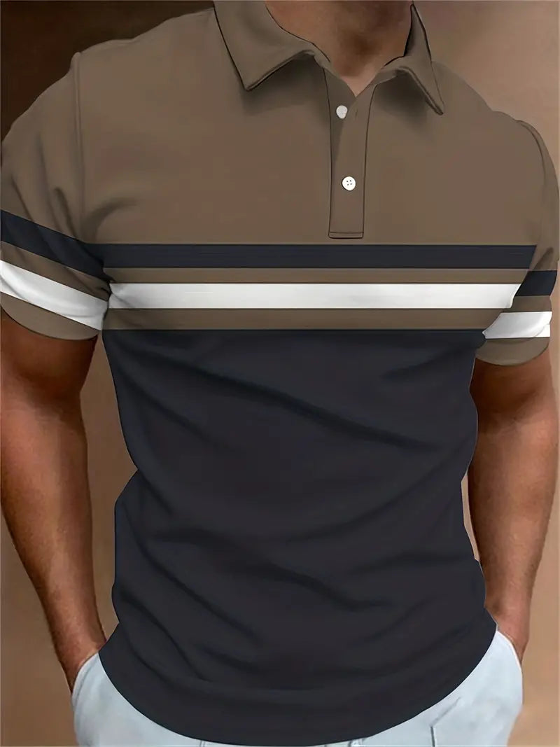 Lucas - chemise rayée à manches courtes décontractée et tendance pour homme