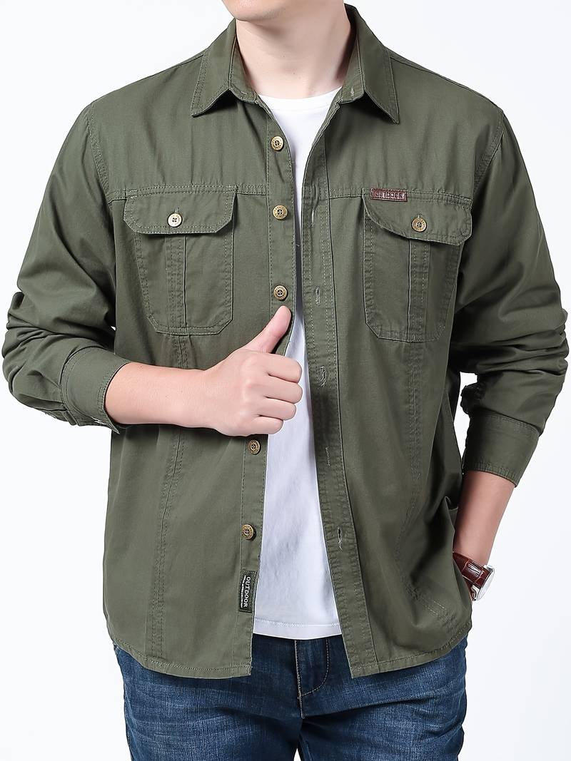 Michael – chemise boutonnée confortable à manches longues pour homme