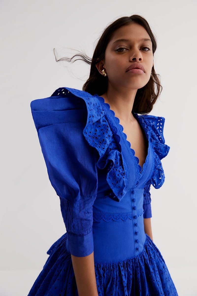 Besticktes Minikleid mit Rüschen „Elma“
