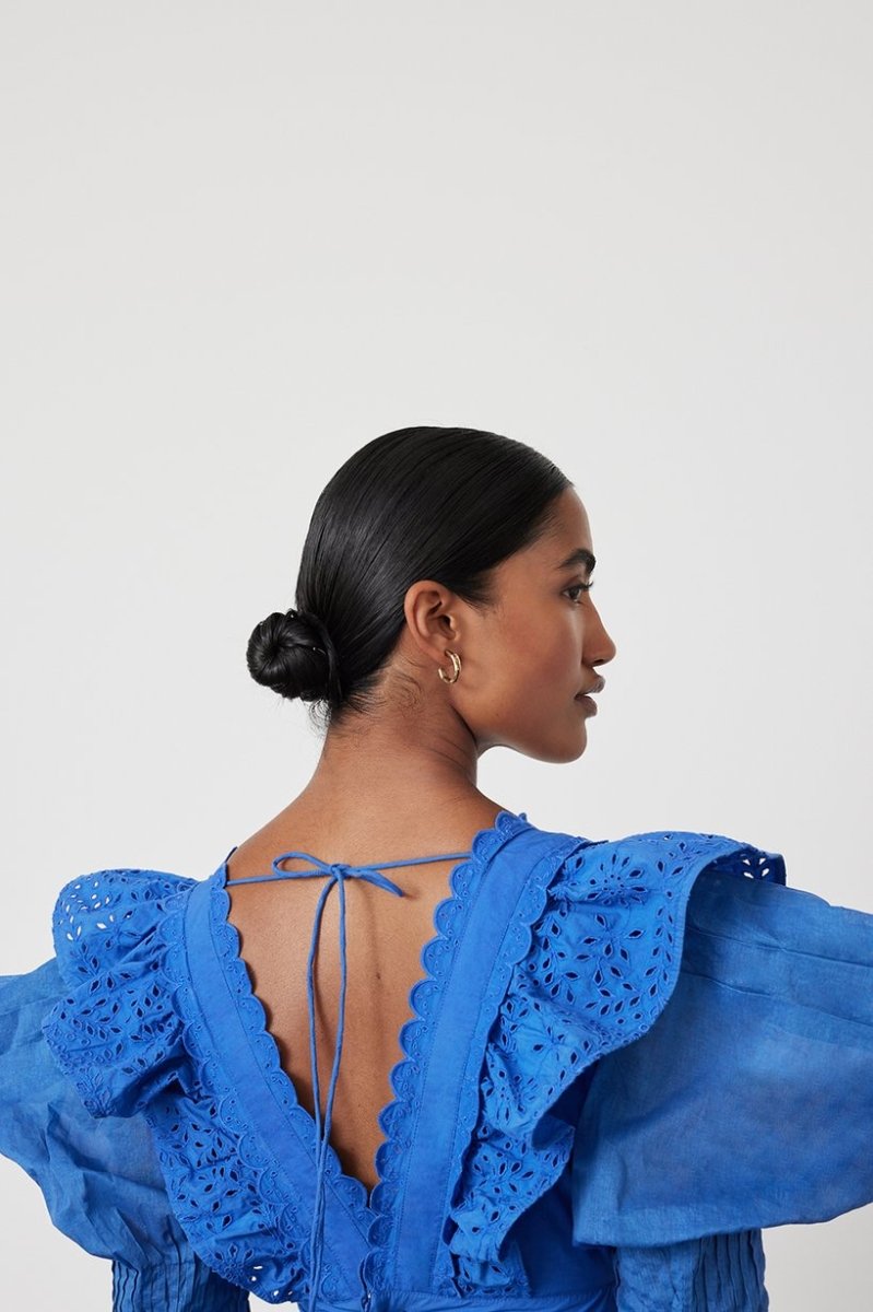 Besticktes Minikleid mit Rüschen „Elma“