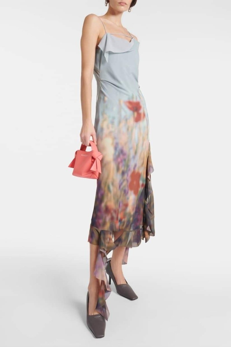 Elvira – Midi-Unterkleid mit Rüschen und Blumendruck