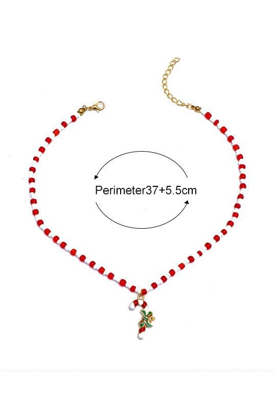 Collier de perles émaillées avec motif de canne à sucre