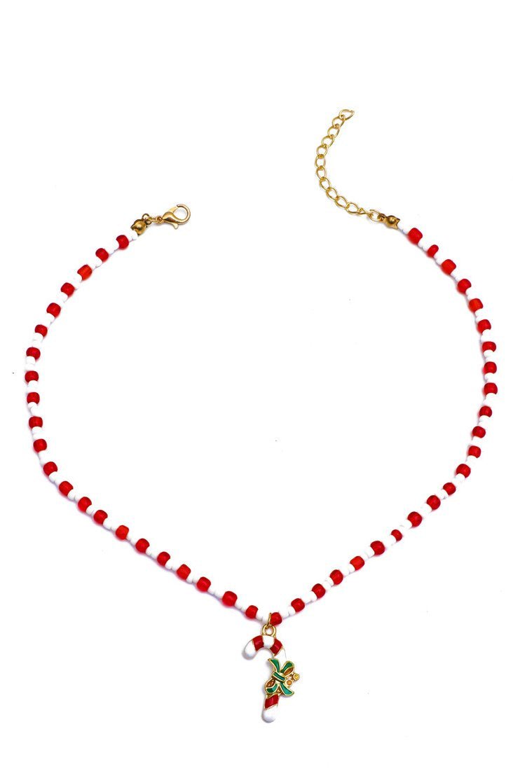 Collier de perles émaillées avec motif de canne à sucre