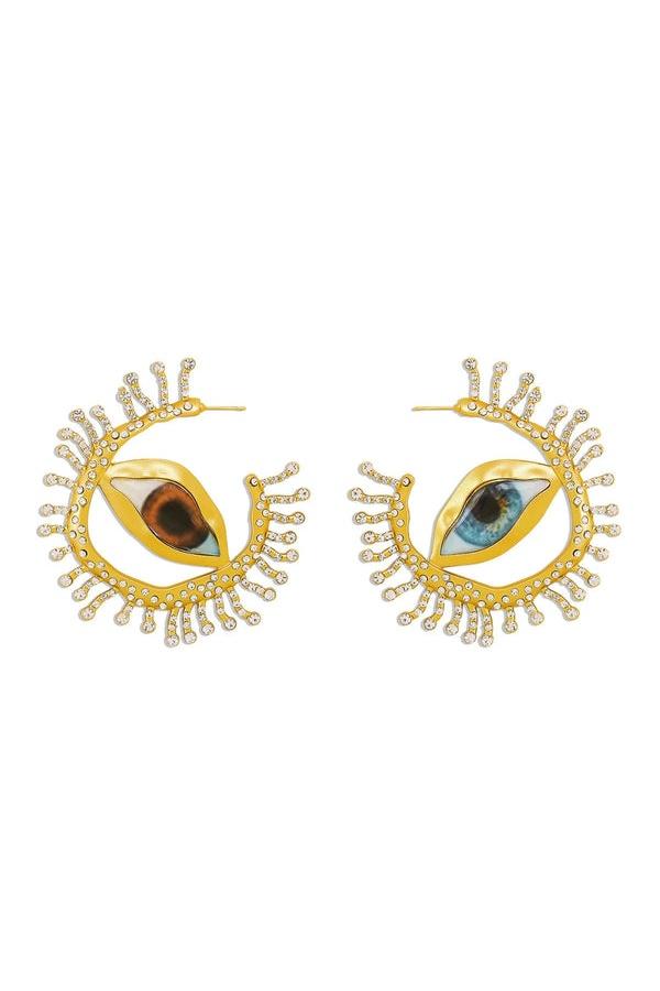 Boucles d'oreilles en forme d'œil exagérées
