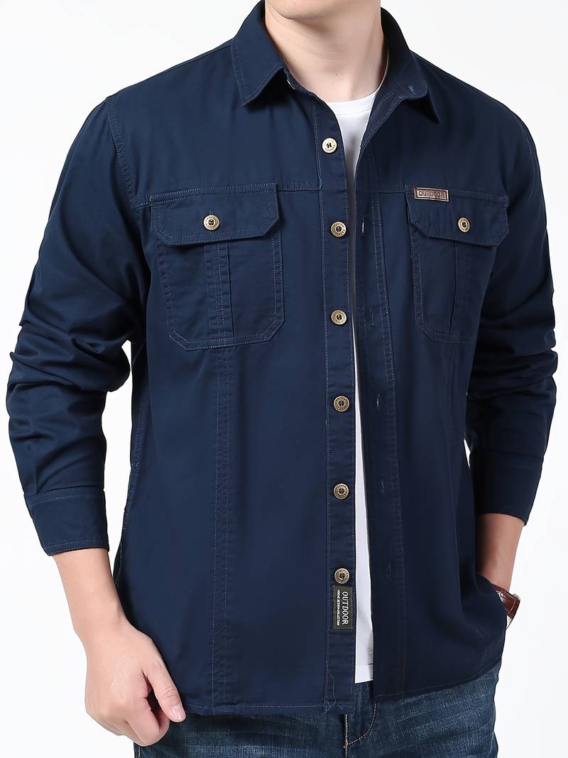 Michael – chemise boutonnée confortable à manches longues pour homme