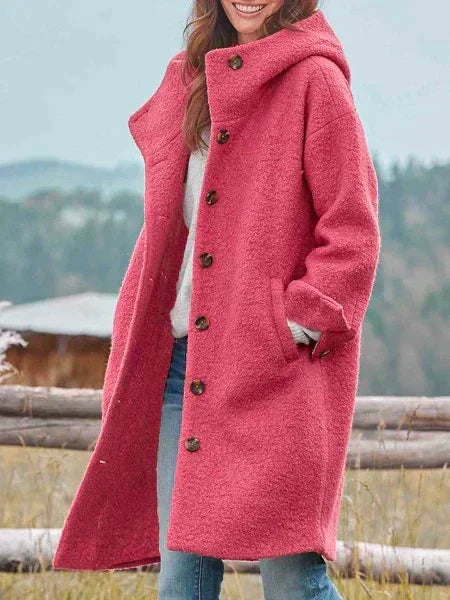 Manteau d'hiver aux couleurs unies et avec poches