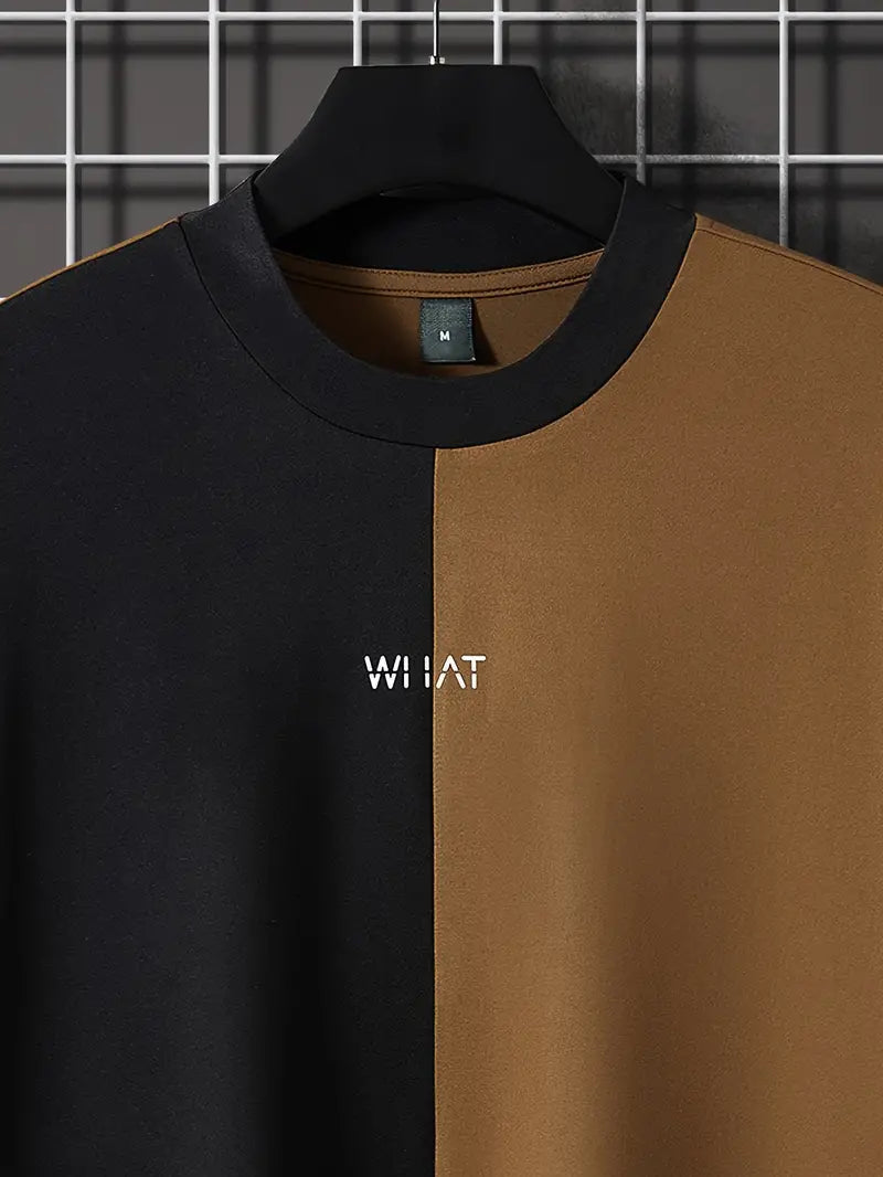 Robert – T-shirt élégant à blocs de couleurs, à manches courtes et col rond