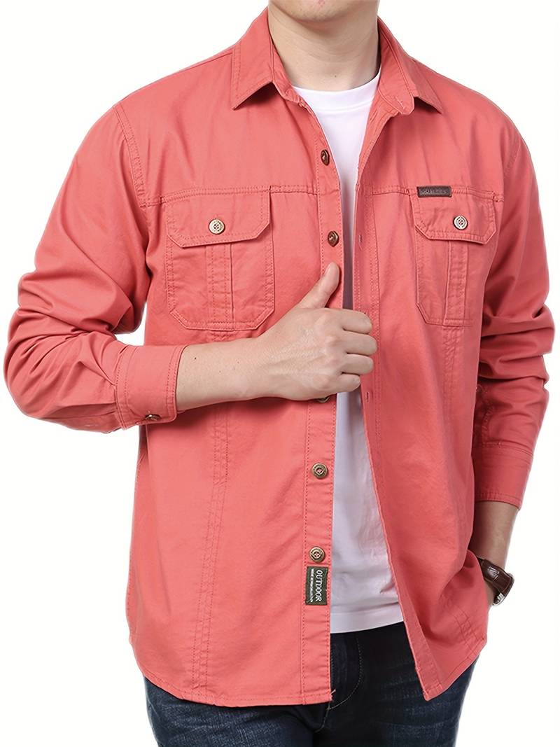 Michael – chemise boutonnée confortable à manches longues pour homme