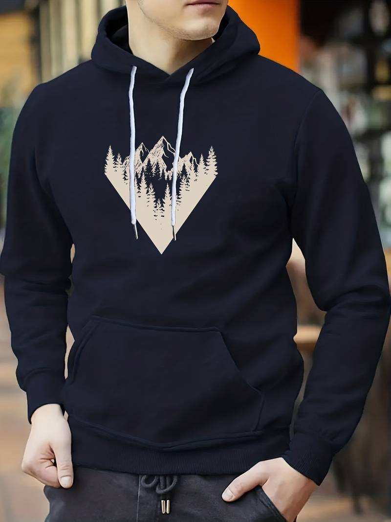 Adam – Sweat à capuche rétro montagne pour homme