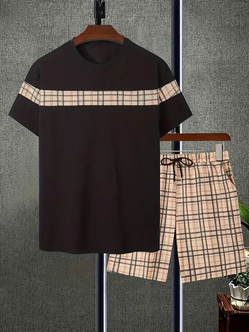 Matthew – ensemble à carreaux pour homme pour les vacances d'été