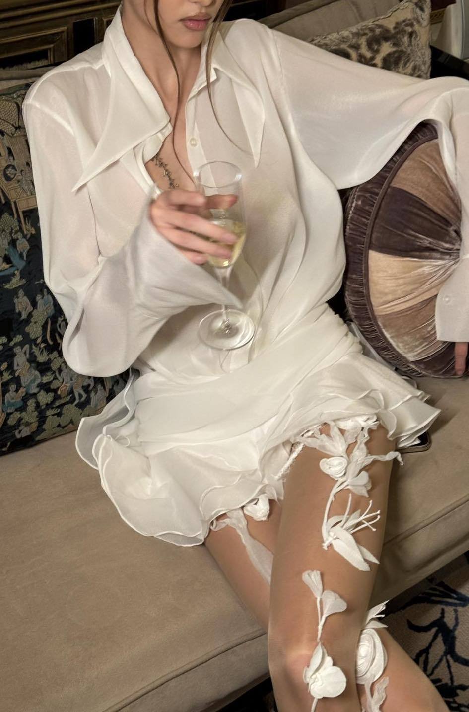 Felicia Chiffon-Mini-Hemdkleid
