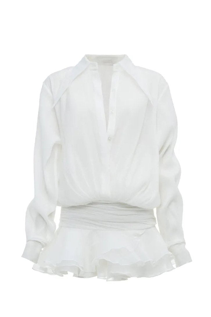 Mini-robe chemise en mousseline Felicia
