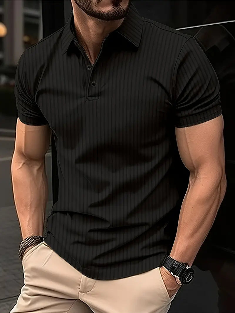 Alessio – chemise décontractée à manches courtes côtelée pour homme