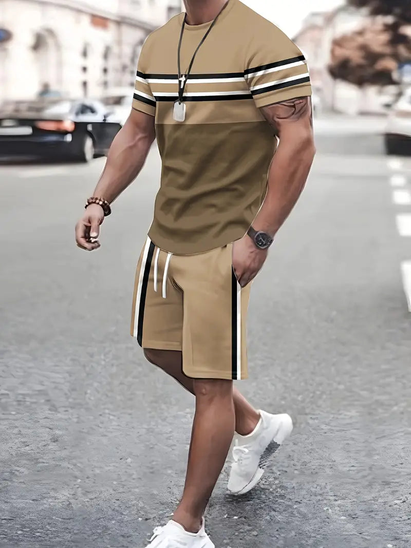 James – ensemble tendance et décontracté composé d'un t-shirt à manches courtes et d'un short à col rond