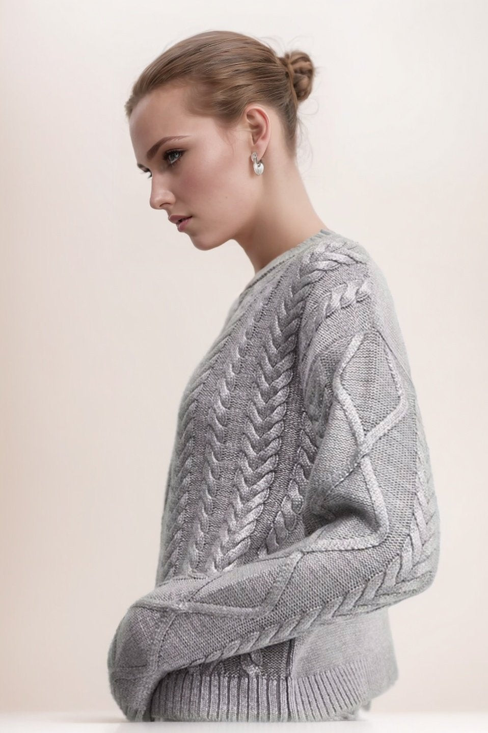 Pull torsadé Geneviève avec feuille métallique