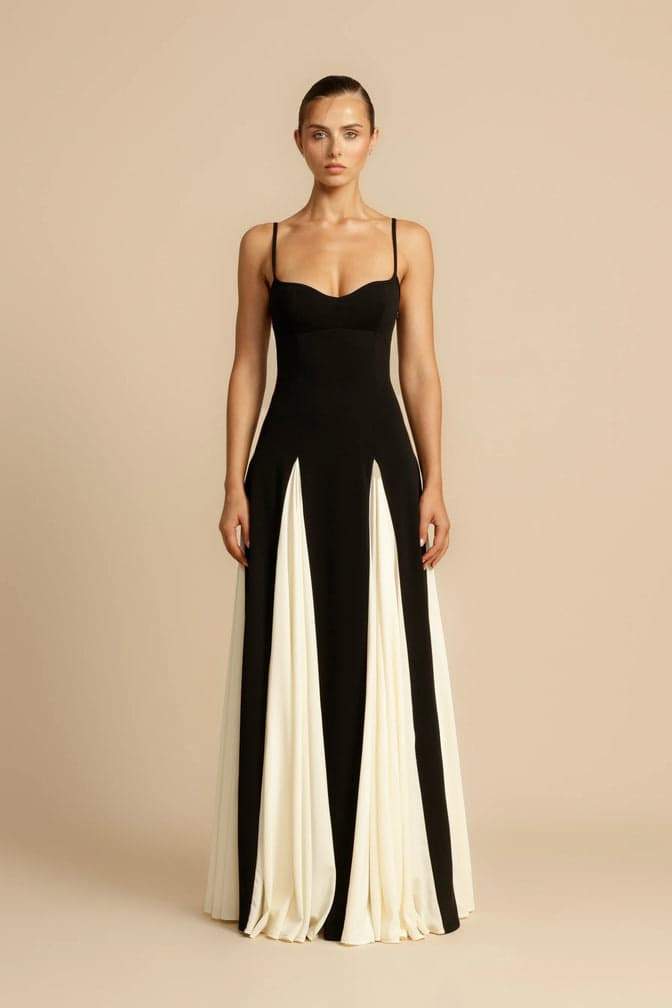 Griselda Maxi-Unterkleid in Blockfarben
