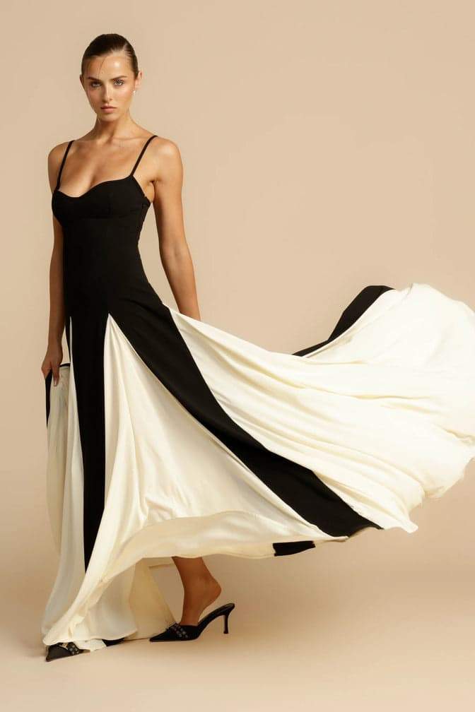 Griselda Maxi-Unterkleid in Blockfarben