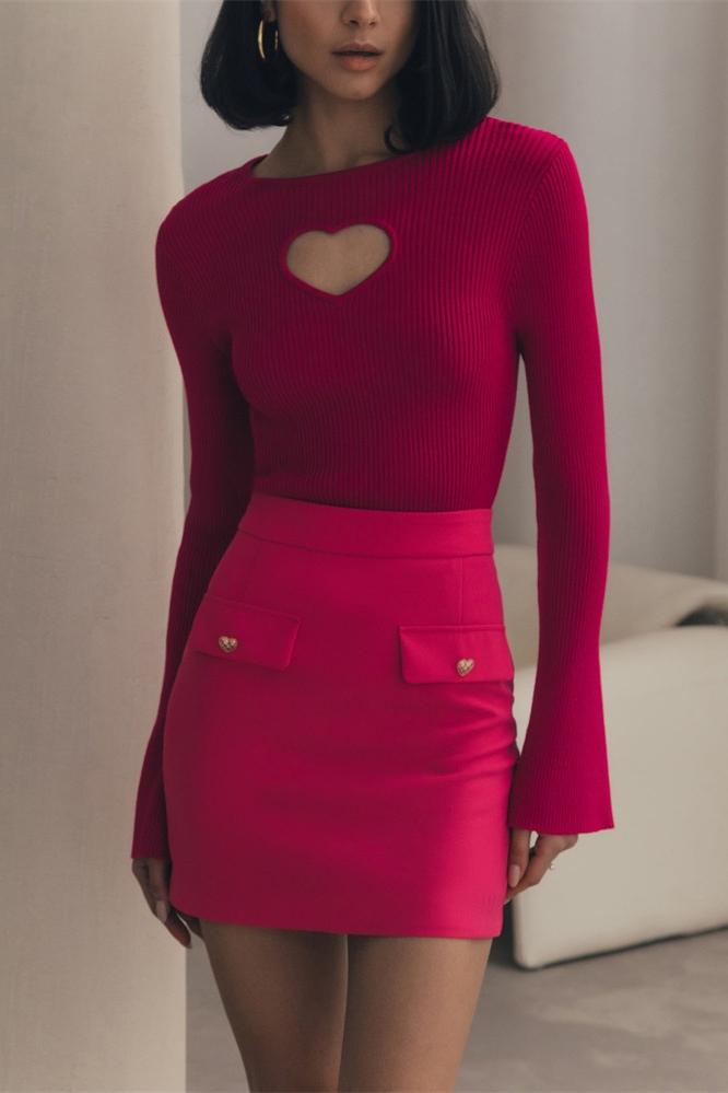 Haut en tricot avec décolleté en cœur