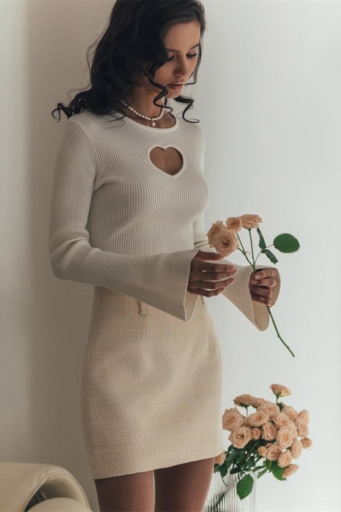 Haut en tricot avec décolleté en cœur
