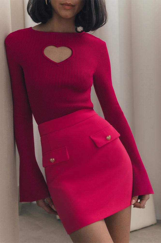 Haut en tricot avec décolleté en cœur