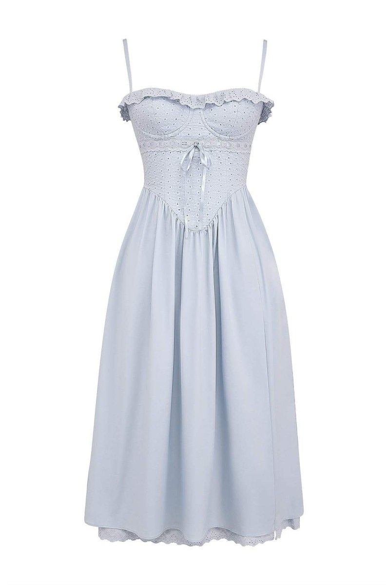 Helen – Midikleid aus bestickter Spitze im Korsett-Stil