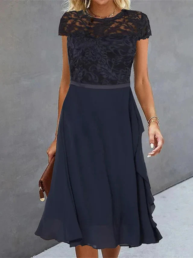 Janet - Durchsichtiges Kurzärmeliges Elegantes Kleid